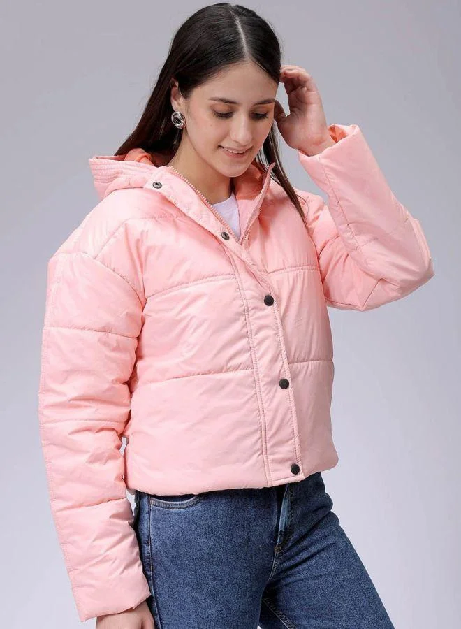 Freehand  Women Relaxed Fit Solid Hooded Full Sleeves Quilted Jacket for Women | Best Price UAE